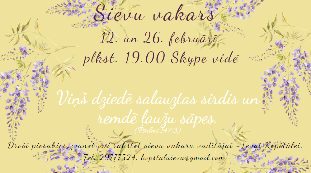 Sievu vakari februārī 