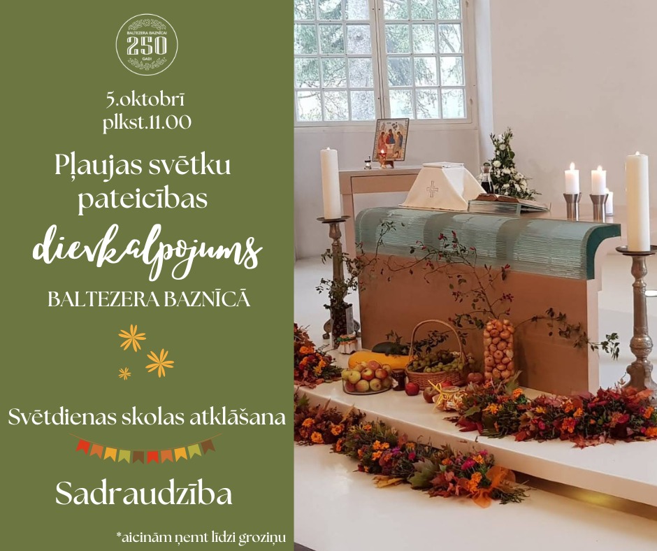 Pļaujas svētku dievkalpojums Baltezera baznīcā